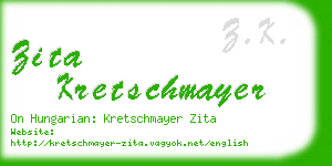 zita kretschmayer business card